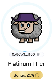 SP___mk's tweet photo. Abstract　今週Platinum到達できた。Onchainheroesのおかげで70k/週安定してポイント獲得できる https://t.co/5JfXCQCBmA