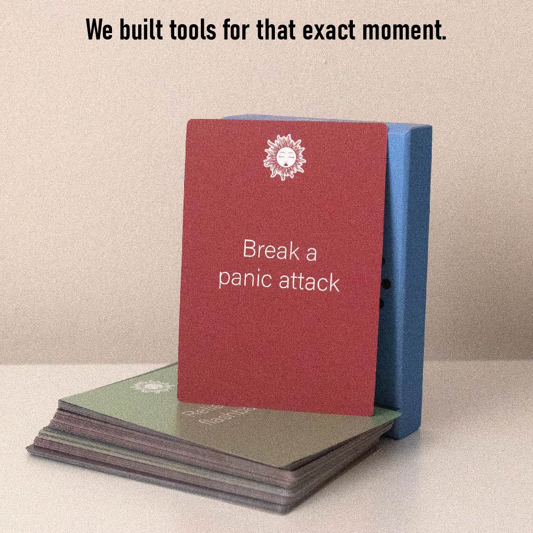 NeurForma's tweet image. Ever had a panic attack and didn’t know what to do?

That moment where your body takes over and logic disappears

We built tools for that exact moment.

👉 Join our Discord
discord.com/invite/xaXVDzV…
👉 Get the deck - link in bio

#panicattack #anxietyrelief #selfhelp #mentalhealth