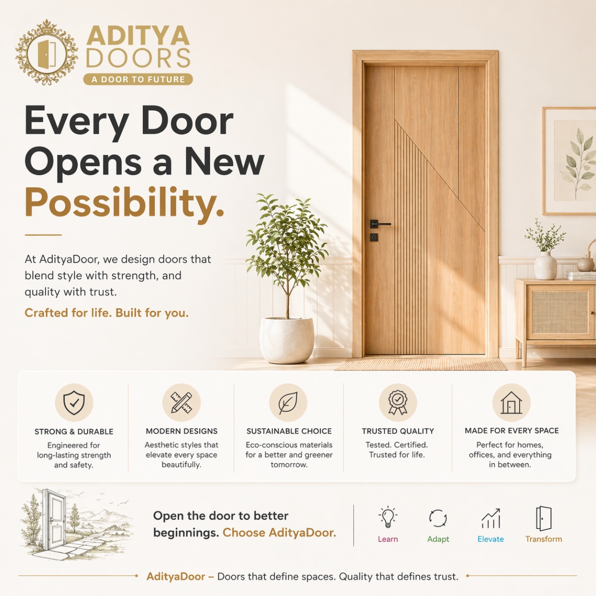 AdityaDoors's tweet image. Not just a door… it’s the start of something better🚪✨
Style, strength &amp;amp; trust—all in one.
Upgrade your space with elegance💫
Check out our website - adityadoors.in
Aditya Doors - A Door To Future
Contact now - 9997297123
#AdityaDoors #LuxuryDoors #ModernDesign #Explor
