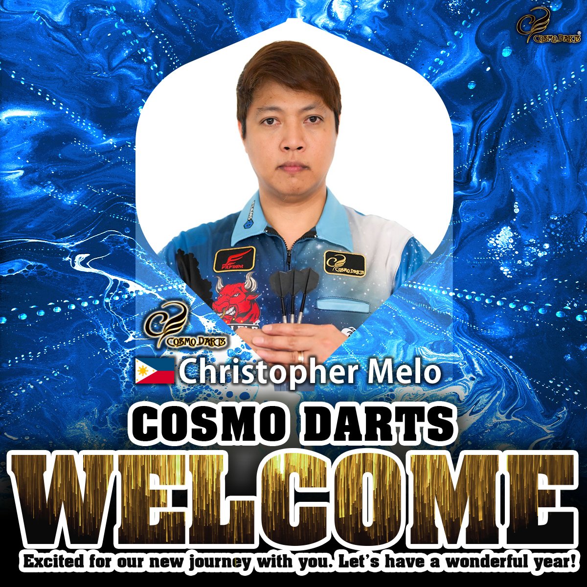 CosmoDarts's tweet photo. 🚀新規プレイヤー発表！🚀

COSMO DARTSに新しい選手が加わりました！🎯✨

🌎雲母 剛典（Takenori Kirara）選手 🇯🇵 @KiraraCosmo 
🌎増谷 昌弘（Masahiro Masutani）選手 🇯🇵
🌎松田 文菜（Fumina Matsuda）選手 🇯🇵 @fumi_24_07 
🌎村上 一葉（Hitoha Murakami）選手 🇯🇵 @LEMONed_hm
🌎クリストファー・メロ（Christopher Melo）選手🇵🇭

皆さん応援よろしくお願いします！💪🔥

#COSMODARTS #Fitflight #darts #ChristopherMelo #雲母剛典 #増谷昌弘 #松田文菜