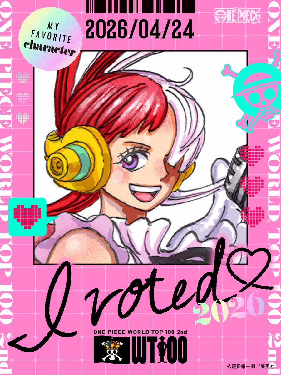 so_piece's tweet image. 第2回 ONE PIECE キャラクター世界人気投票

「ウタ」に投票しました！
onepiecewt100-2026.com/ja/vote/share/…
#ONEPIECE #ONEPIECE_WT100

名塚佳織さん誕生日おめでとうございます✨今日は絶対に投票に来ると決めてました💕