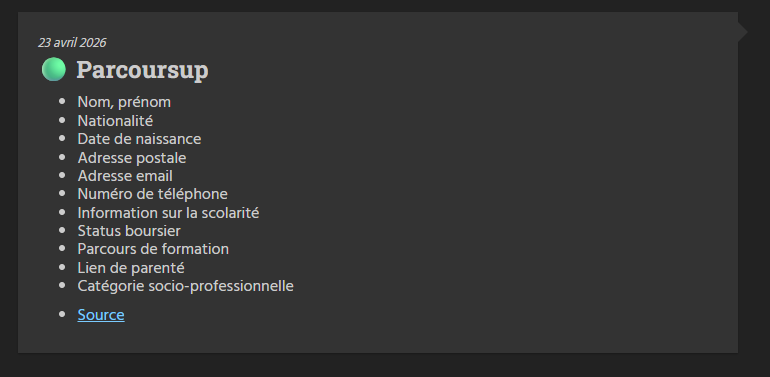 #leak  Parcoursup !