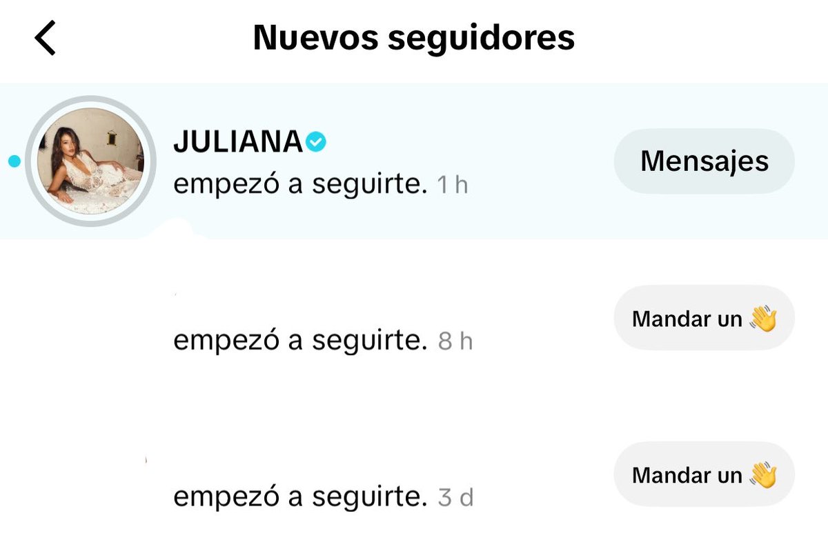 WTF?? JULIANA ME SIGUIÓ EN MI CUENTA PERSONAL TAMBIÉN 😭😭😭😭😭
JULIANA TE AMO