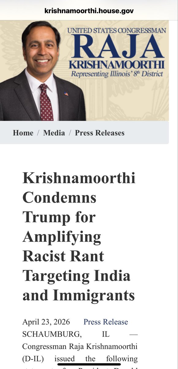 Democrat @CongressmanRaja stands up for India while our Govt doesn't  condemn a Republican President: “Donald Trump's decision to amplify a racist  rant attacking India and immigrants is disgraceful and beneath the office