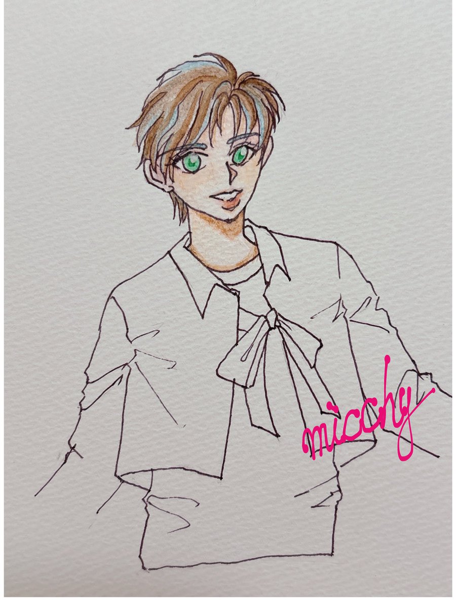 micchy508's tweet image. やっとここまで。
進捗。
水彩色鉛筆むずい～😵‍💫
以前としてアナログムーブ✨
＃ap ＃イラスト
＃絵描きさんと繋がりたい