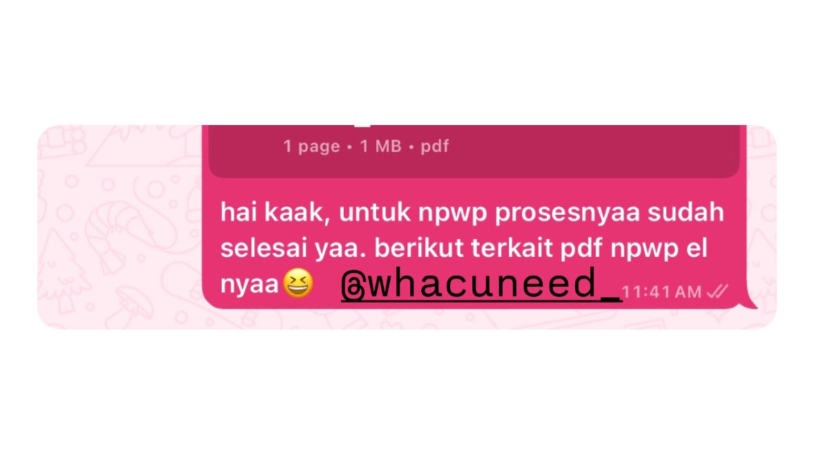 whacuneed_'s tweet photo. 𝘁𝗲𝘀𝘁𝗶 #5

NPWP
pembuatan, pengaktifan, aktivasi SPDN

#zonauang https://t.co/AxC19nt4Yo