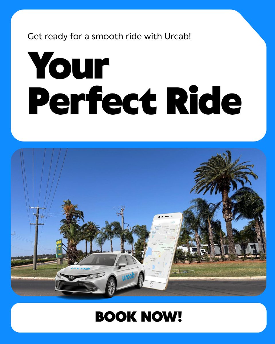 UrcabAustralia's tweet image. Wherever you're headed, ride in comfort and style. Urcab gets you there — effortlessly.
#Urcab #TravelInStyle #ComfortRide #CityLife #RideSharingApp #ExploreMore #DailyTravel #SeamlessTravel #RideComfort #ModernTravel