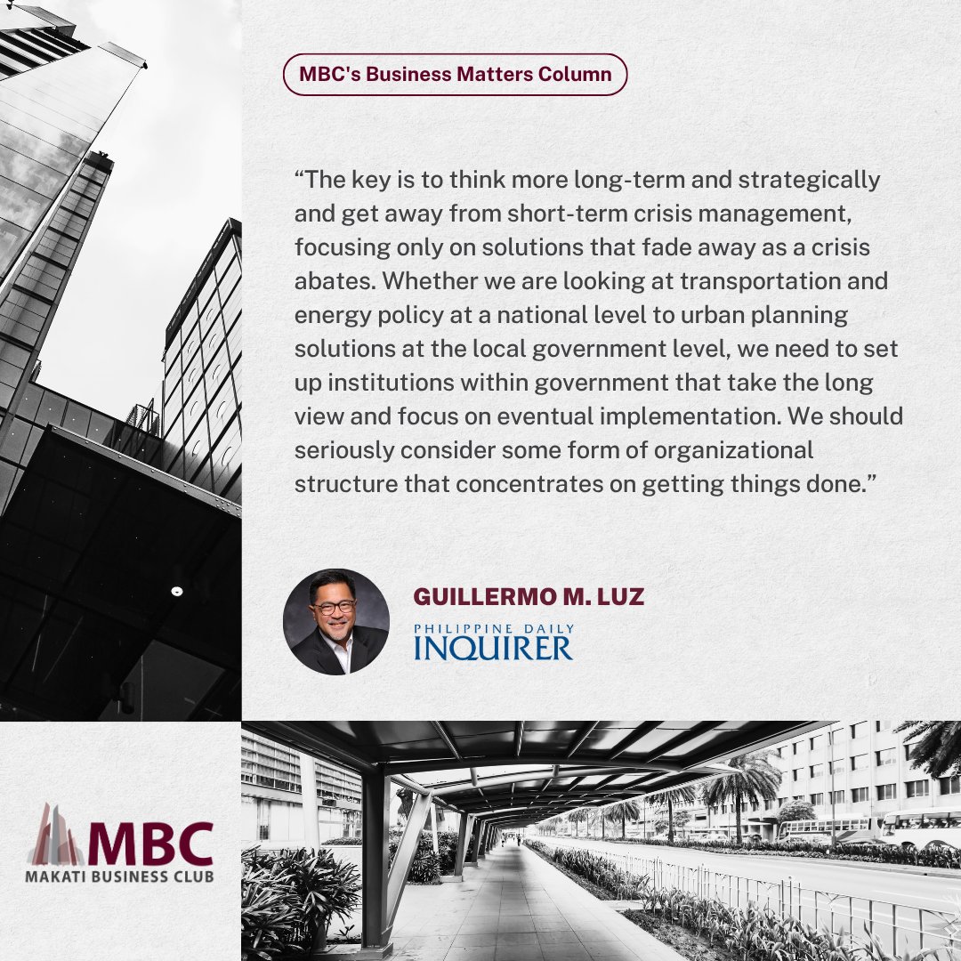 MBCforum's tweet image. MBC former executive director Bill Luz highlights how we can look at these times as an opportunity to install long-term, permanent solutions so we can avert future crises.

Check out MBC’s Business Matters archive: mbc.com.ph/mbc-business-m…

#MBC #BusinessMatters