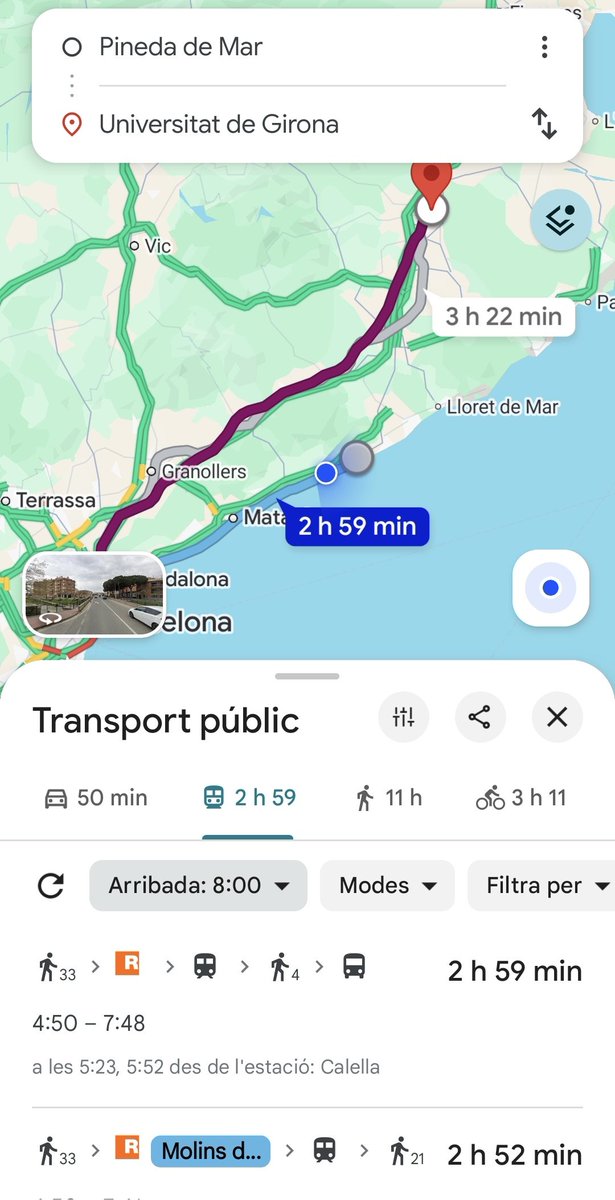 Sabíeu que a l'Alt Maresme per arribar a Girona en transport públic abans de les 8:00 has d'anar a Barcelona i agafar l'AVANT?

Li ho vaig comentar fa mesos al <a href="/manelnadal63/">Manel Nadal Farreras</a> (viu a Girona), però ell només lluita perquè la Renfe posi més trens d'AV cap a Barcelona.