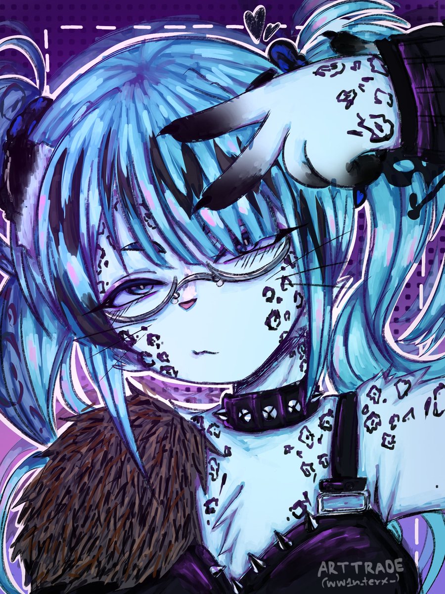 ww1nterx_'s tweet image. Art trade with @Moco_vai 🖤
#furryart #arttrade #fursona #art