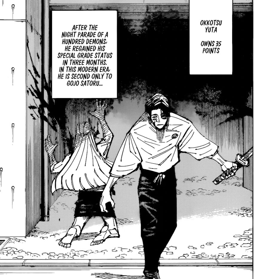 justdoitchow's tweet photo. @Alphexime The original sentense is yuta is scoond to Gojo in modern era, but Kashimo is not modern sorcerers. Also . Kashimo just use kicks can also deposite charge and gurantiee hit.  There is no battle between sorcerers have no punch and kick to see opponent ability. https://t.co/TgxcXz9R0D