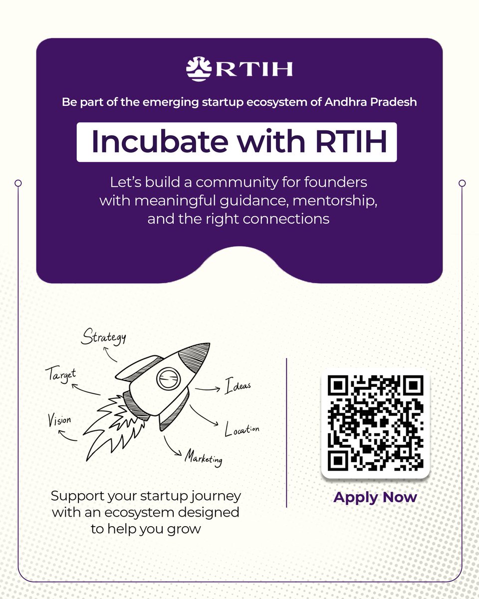RTIH_AP's tweet image. Got something you’re building?

Plug into a space that gives you clarity, access, and the right people to move forward.

Apply to incubate with RTIH.

@RTIH_AP @DhatriReddyP @Startup_APIS @ap_innovation
.
.
.
.
#RTIH #StartupEcosystem #Incubation #StartupsIndia #Entrepreneurship