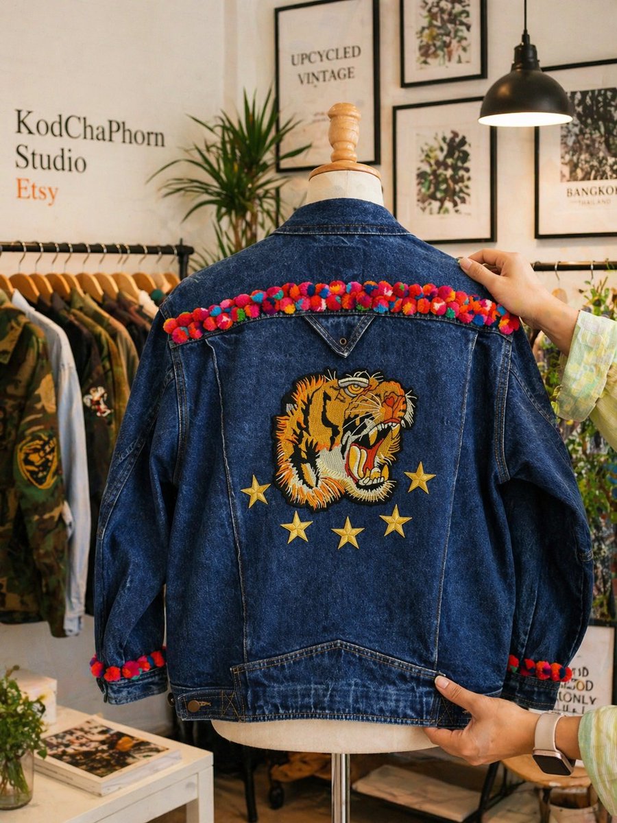 JoylyAI's tweet image. Upcycled with love ♡
Handcrafted denim jacket with unique embroidered details.
One piece only — no restock.

✨ Only 1 available
📍 Made in Bangkok

Shop here: Kodchaphornstudio 

#etsy #UpcycledDenim #OneOfAKind #HandmadeFashion #VintageJacket #EtsyFinds