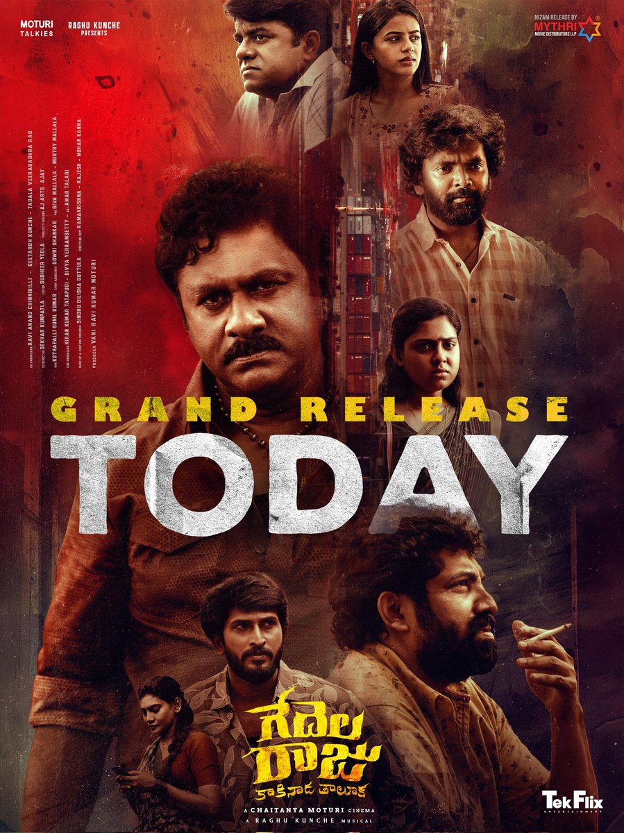 FilmJournalists's tweet photo. Mass. Emotion. Drama. 🔥
A story that hits hard and stays longer.

#GedelaRaju Grand Release Today 

@bookmyshow - https://t.co/2fpbe7Aefg

@MoturiChaitanya @kuncheraghu
@SekharKumpatla @VRaju89 #TeenasravyaKundoju 
@KalapalaMounika @RChinnibil54970 @SivaMallala
#GedelaRajuKakinadaTaluka