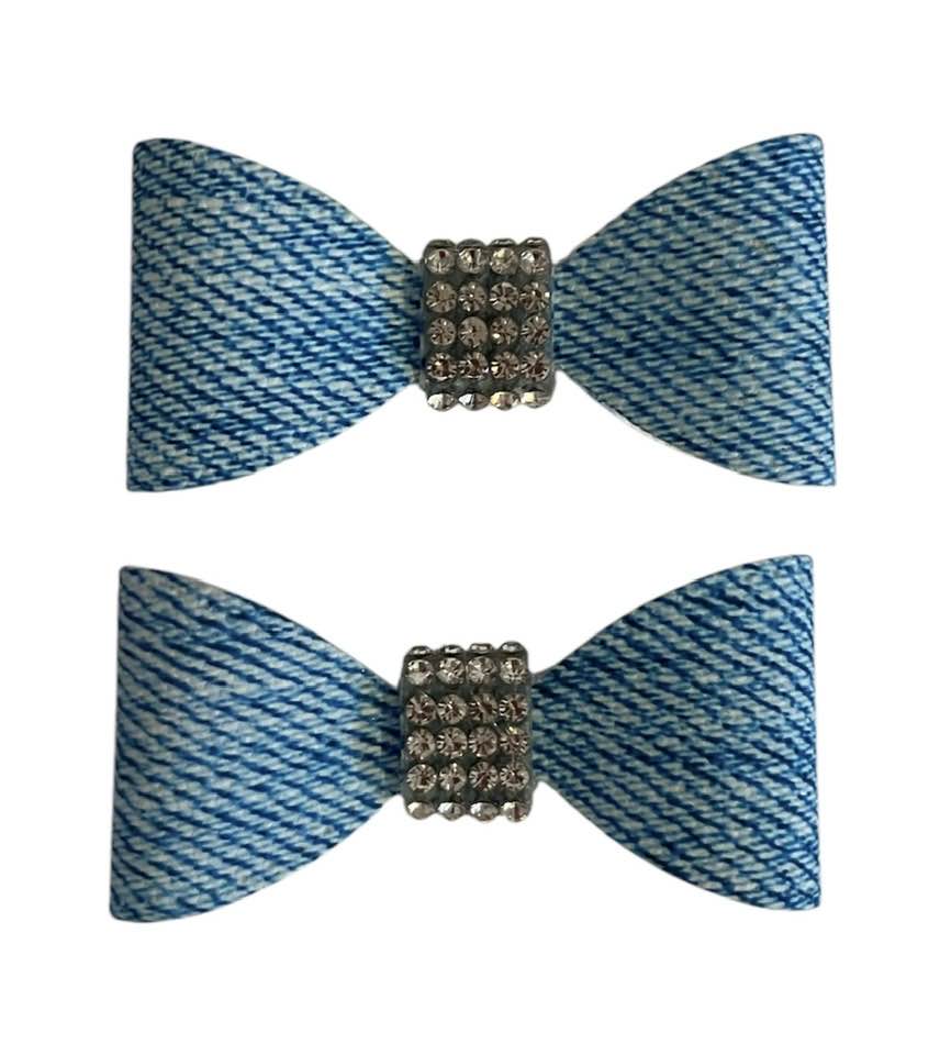 lindsey508's tweet image. Check out Pair of Denim Look &amp;amp; Diamante Hair Bows on Small Alligator Clips UK 🇬🇧 ebay.us/m/Rm2rI3 #eBay via @eBay_UK