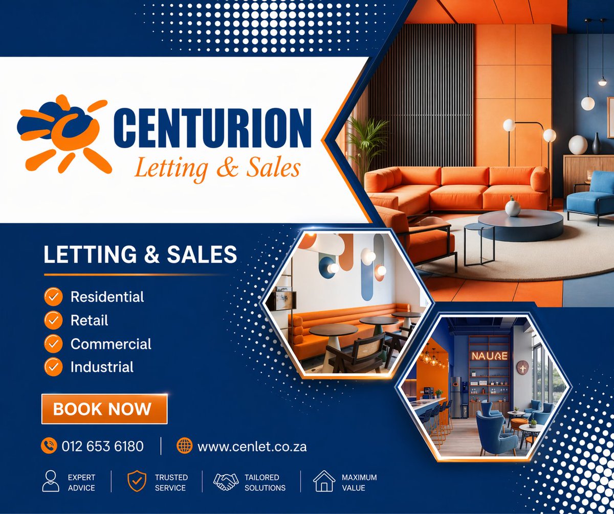 cenletcenturion's tweet image. Your property journey starts here 🏡
From residential to commercial, retail, and industrial.
🌐 cenlet.co.za⁠
#CenturionLettingAndSales #PropertyExperts #RealEstateSA #Centurion #PropertySolutions