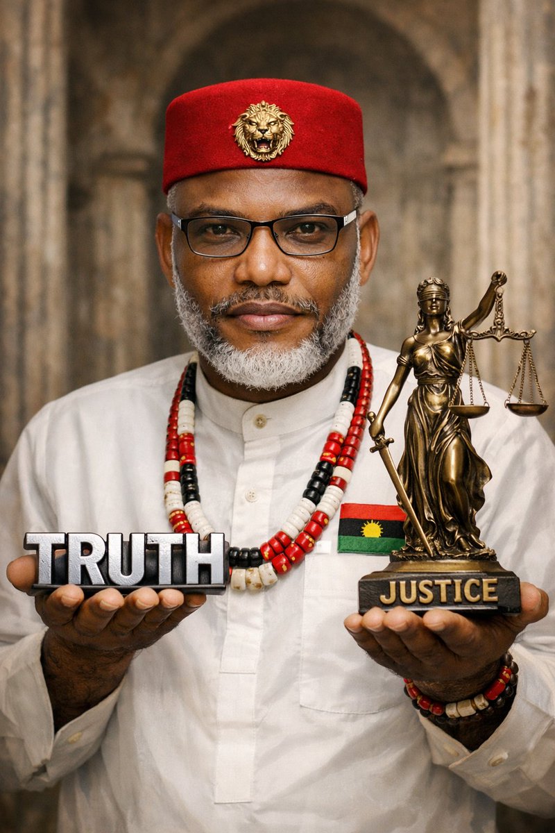 MachuksO's tweet photo. His name is Mazi Nnamdi Kanu

He was abducted and extraordinarily rendition from Kenya to Nigeria

Illegally convicted and sentence to life imprisonment

His only demand is a referendum so that Biafrans can decide their future

Self determination is a right

#FreeMaziNnamdiKanu. https://t.co/Ppo4B9ur4J
