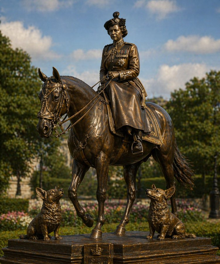 PJ_Yukon's tweet photo. THIS is the only statue of our beloved late Queen Elizabeth II that truly does her justice. I've seen it up close in Ottawa. Just seeing it heartens my soul. She was so wonderful. She made us proud. May her memory live on forever. Thank you Ma'am. 🫡 ~ PJ Yukon Canadian Poet🍁 @KensingtonRoyal #queenelizabethII #QEII