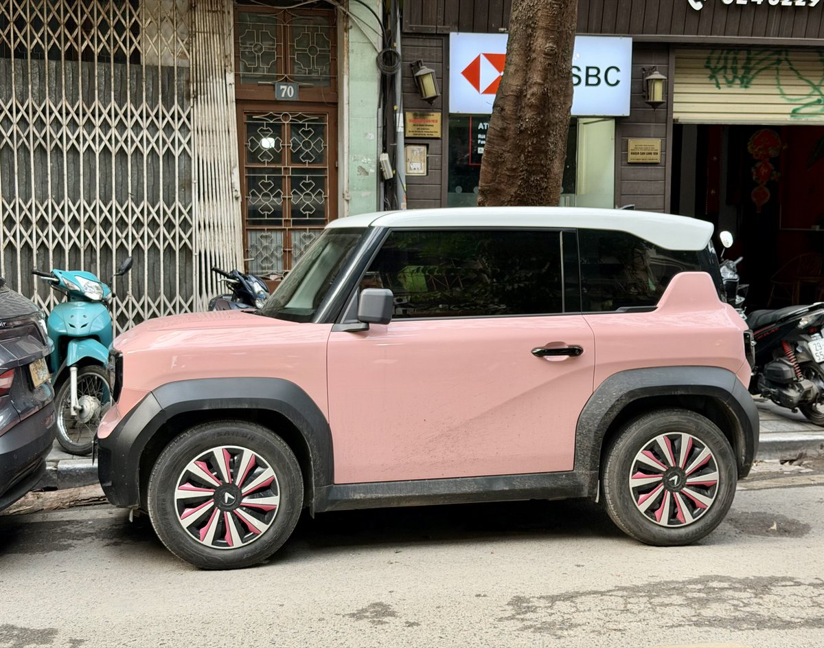 The VinFast VF3, a compact two-door electric mini SUV. Such a great city car. Very popular in Vietnam.