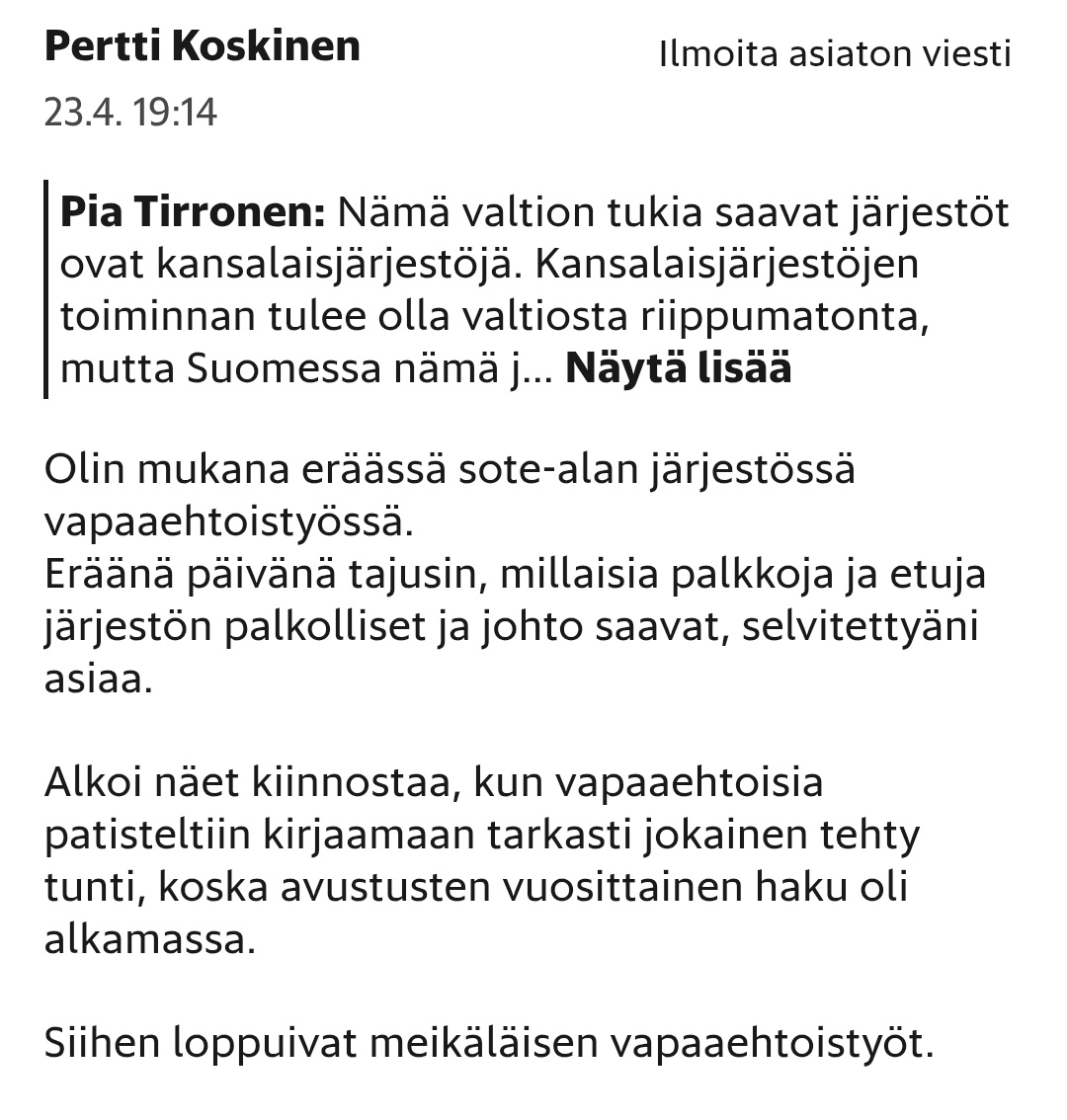 Vapaaehtoisetkin alkavat pikku hiljaa heräilemään.
#järjestöt #VeronmaksajanKukkarolla