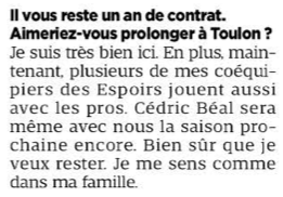 macazur06's tweet photo. Le minot a beaucoup de reconnaissance pour toi @BealCedricrugby, merci à toi pour l'avoir canalisé @Var_Matin #minotdelarade #misho https://t.co/ZjOHMMzMRc