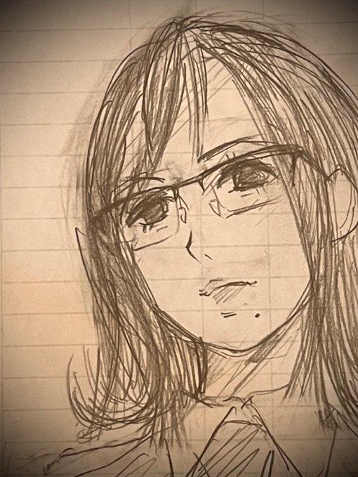 お昼の落書き～ 突如現れた山葉美音(やまはみんと) ※実は名前だけは スクータートリオとして 存在していたのです (とゆーどーでもいい情報) 通称山ちゃんを可愛く描くぞ チャレンジ～っ パフパフ～ まだ設定がふわふわしてるので 同じ顔描けない問題