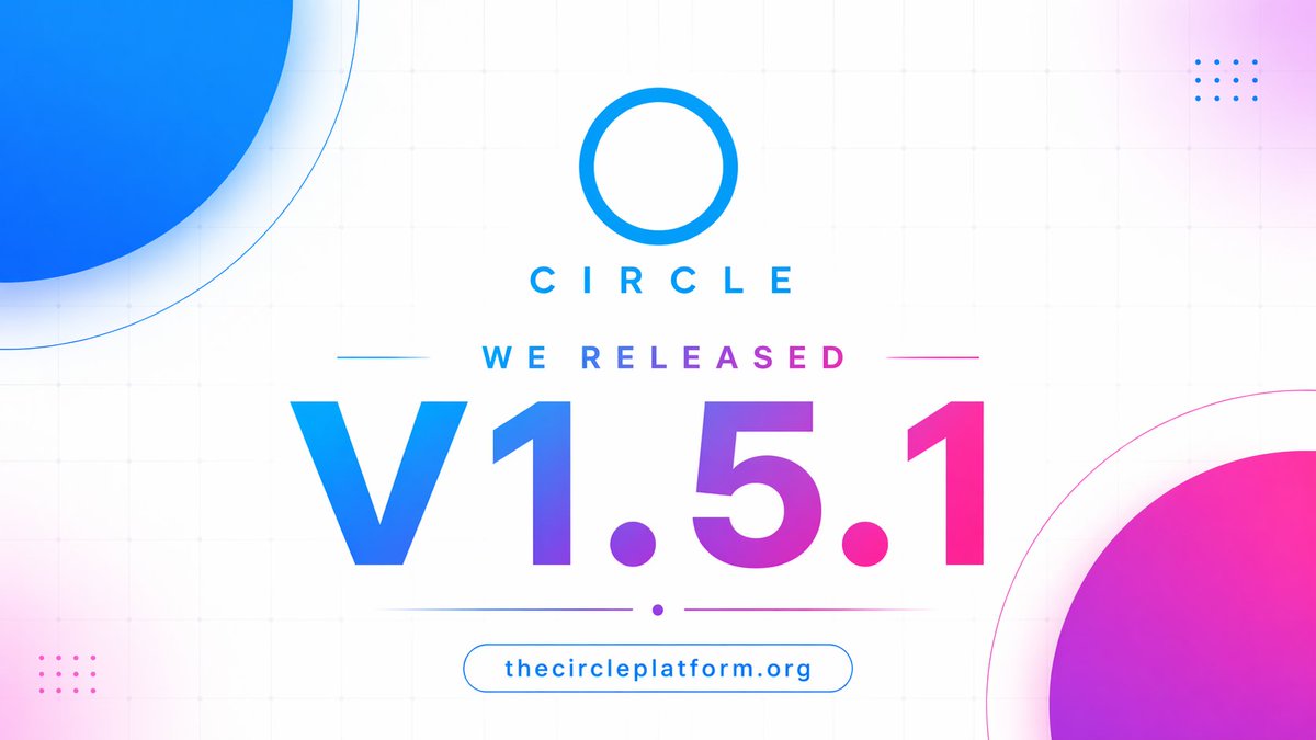the_circle_org's tweet photo. Circle Platform V1.5.1 is now live.

This update brings faster chats, AI translation for 20+ languages, Eddie Companion AI, Ghost Security AI, stickers, image sharing, and smoother public/private circles.

https://t.co/BISSeQBpZo https://t.co/yEFdRIyC1G