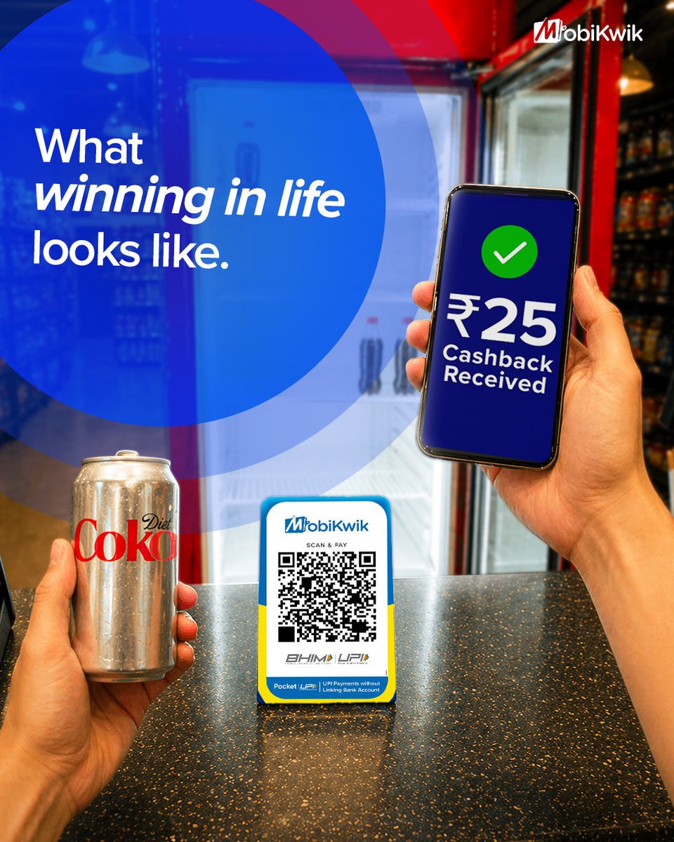 MobiKwik's tweet image. MobiKwik’s cashback will keep your happiness intact, no matter what.

#dietcoke #cashback #MobiKwik