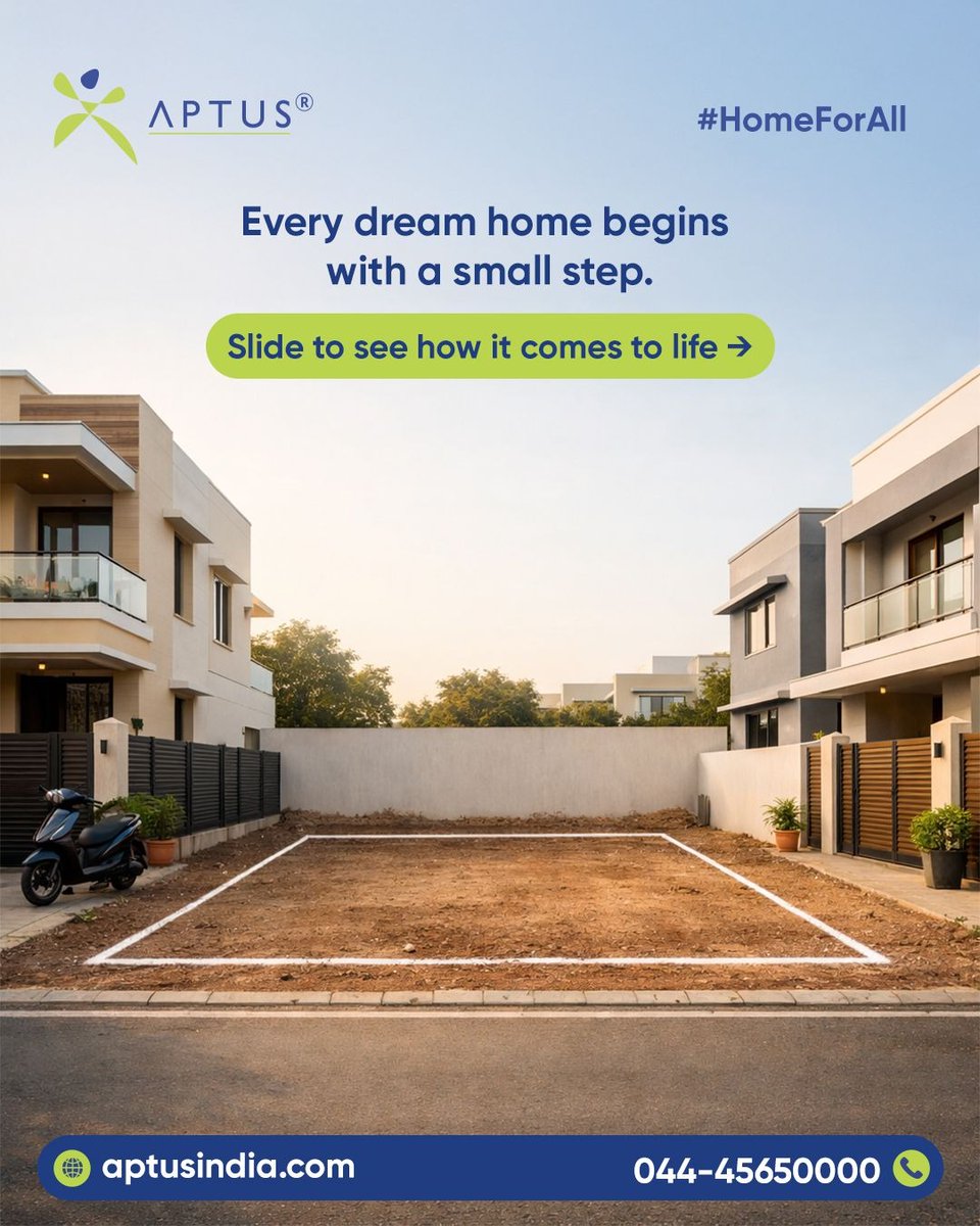 Aptusindia's tweet photo. From a piece of land to a place of love – We bridge every gap! 

#AptusHomeFinance #HomeConstruction #PlotToHome #OwnYourHome https://t.co/NnwQrErZ07