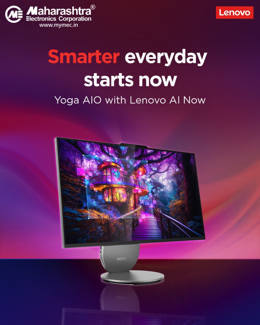 mec_pune's tweet image. Smarter everyday starts now 💻✨

Experience the power of innovation with Lenovo Yoga AIO, designed to bring AI-driven performance, stunning visuals, and seamless productivity into your daily life.
#MEC #MaharashtraElectronics #Lenovo #YogaAIO #LenovoAI #SmartLiving #WorkSmart
