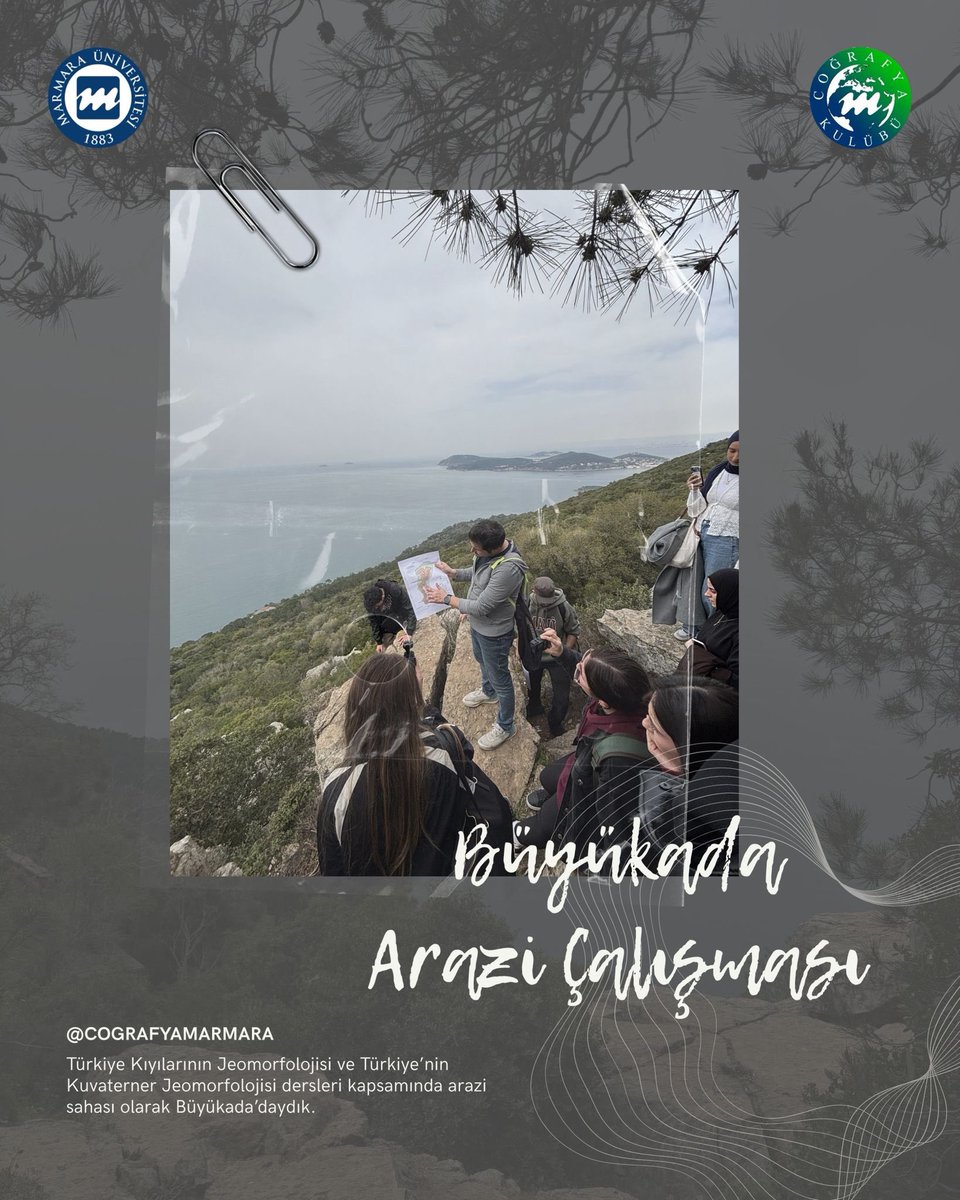 CografyaMarmara's tweet photo. Türkiye Kıyılarının Jeomorfolojisi ve Türkiye Kuvaterner Jeomorfolojisi dersleri kapsamında, bölümümüzün değerli Öğr. Üyeleri olan Dr. Sultan Murat Uzun, Doç. Dr. Üzeyir Yasak ve Dr. Fatih Ocak önderliğinde yaptığımız Büyükada arazi çalışmamızdan kareler🏝️🔬 https://t.co/dT9Fxb9GHU