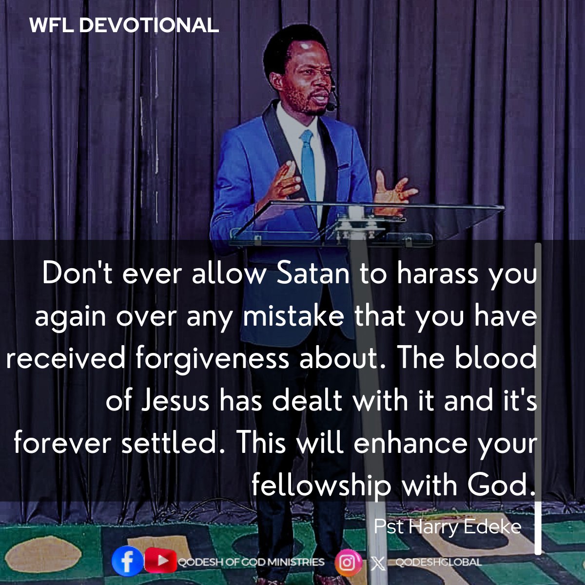 QodeshGlobal's tweet photo. When we receive forgiveness for what we did wrong, the blood of Jesus purges our conscience and we don't have guilt and condemnation over the same sin anymore because the blood washes away all sins. https://t.co/xKVS0FlaDM