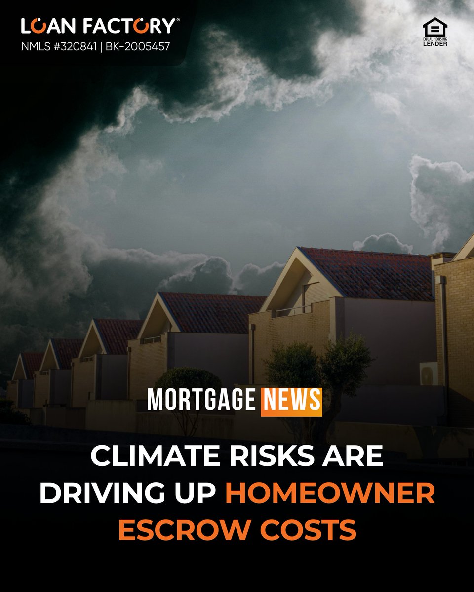 loanfactoryus's tweet photo. Is extreme weather quietly increasing your mortgage costs? 

What to watch: 
📈 Higher insurance = higher monthly costs 
📉 Potential impact on long-term home values

👇 Want to keep your monthly cost under control? Explore your options at https://t.co/1s9PUGOhP2 https://t.co/hDE8oFAbIz