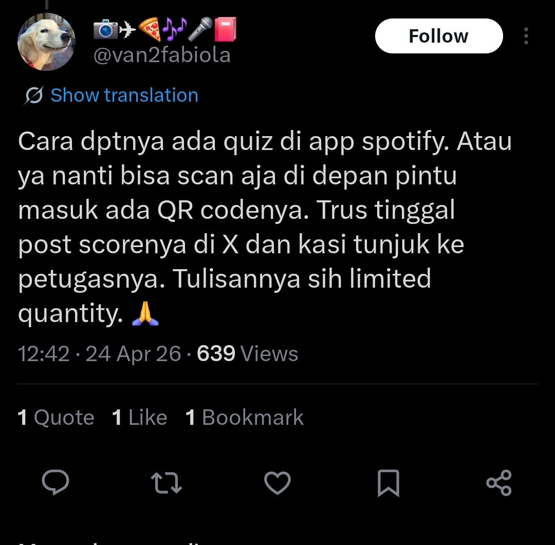 Merch BTS X SWIMSIDE JAKARTA ⛴️

cara dapetnya : ngisi quiz di spotify / nanti ada kode qr di gate masuk. wow ternyata limited quantity 😮🥹