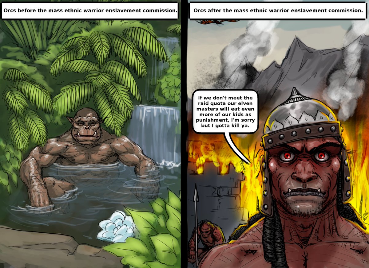Orcs before &amp; after