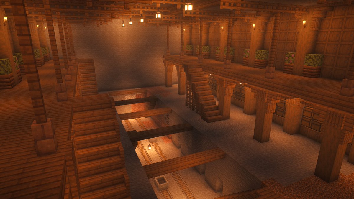 NOCAT_NOLIFE_22's tweet image. 地下倉庫＆ブランチマイニング場の試作。
#minecraft #minecraftbuilds