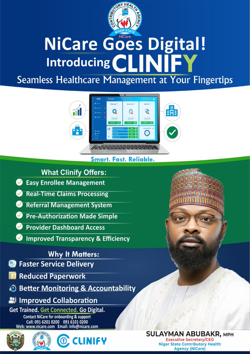 The Clinify system is a robust digital platform designed to streamline claims processing, referrals, and pre-authorization, ensuring greater efficiency, accuracy, and transparency in service delivery

At NiCare, we are intentional about leveraging innovation to build a more