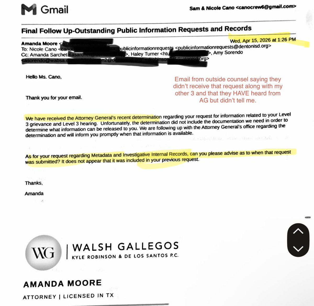 queenofcrowns's tweet photo. I submitted 4 Public Information Requests to Denton ISD tied to my grievances and questions about inconsistencies in their process.

The district sent 1 of those requests to the Texas Attorney General to determine what could be withheld.

#Texas #OpenRecords #Transparency https://t.co/rfkfT9kkT7