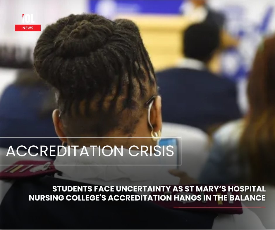 IOL's tweet image. Students at St Mary’s Hospital Nursing College are currently caught in a three-week waiting game following revelations about the institution’s accreditation status with the South African Nursing Council (SANC).
#news #StMarysHospitalNursingCollege #students #accreditation #status