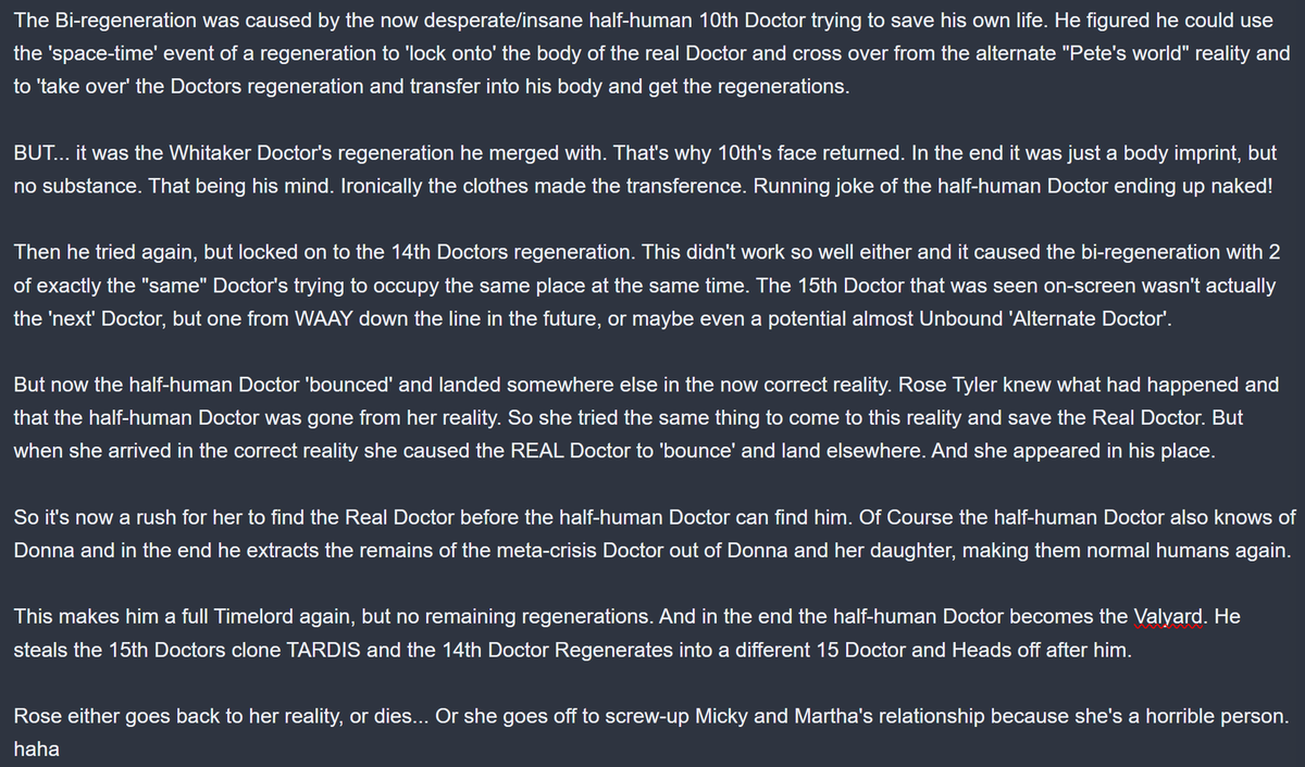 robsemenoff's tweet photo. Sorry. Long read. But I had some 'thinking time' and came up with this idea that would take Doctor Who in a direction the fans could enjoy. And it would answer some questions. https://t.co/UetInazXsy
