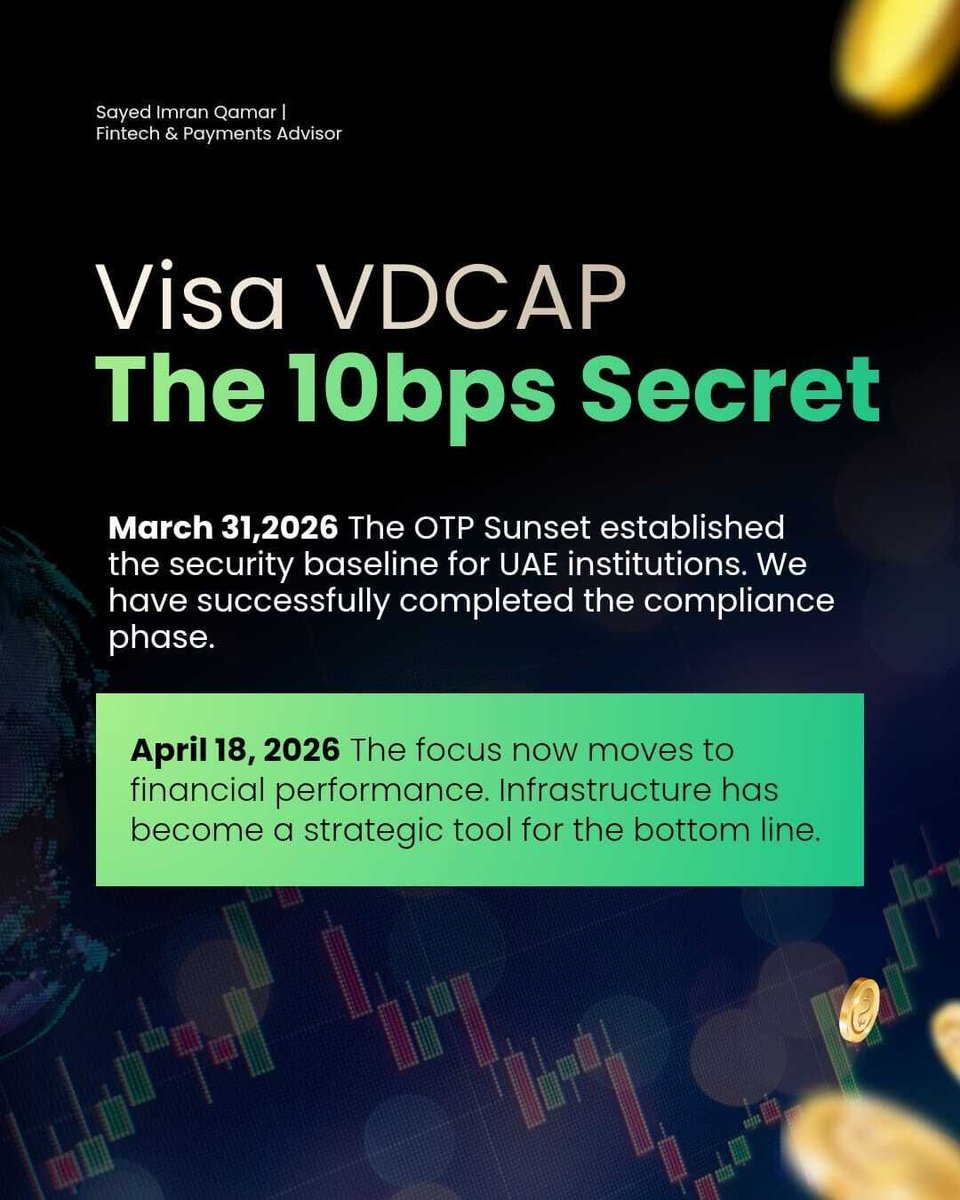 sayedimranqamar's tweet image. The March 31 OTP Sunset signals the end of a regulatory chapter. The April 18 Digital Commerce Authentication Program shifts focus from mandates to infrastructure performance, using enriched data and 10bps incentives to recover margins.

#FinTech #UAE #MENA #DigitalCommerce