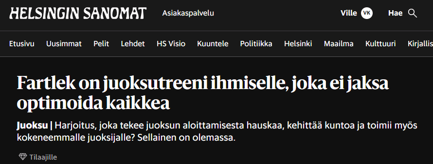 KauppiVille's tweet photo. Hesari kertoi äskettäin, että "kakkahätä kannattaa houkutella esiin esilenkillä", ja nyt sillä esilenkillä on näköjään jo nimikin: #fartlek 🙃 https://t.co/J350Mpj890