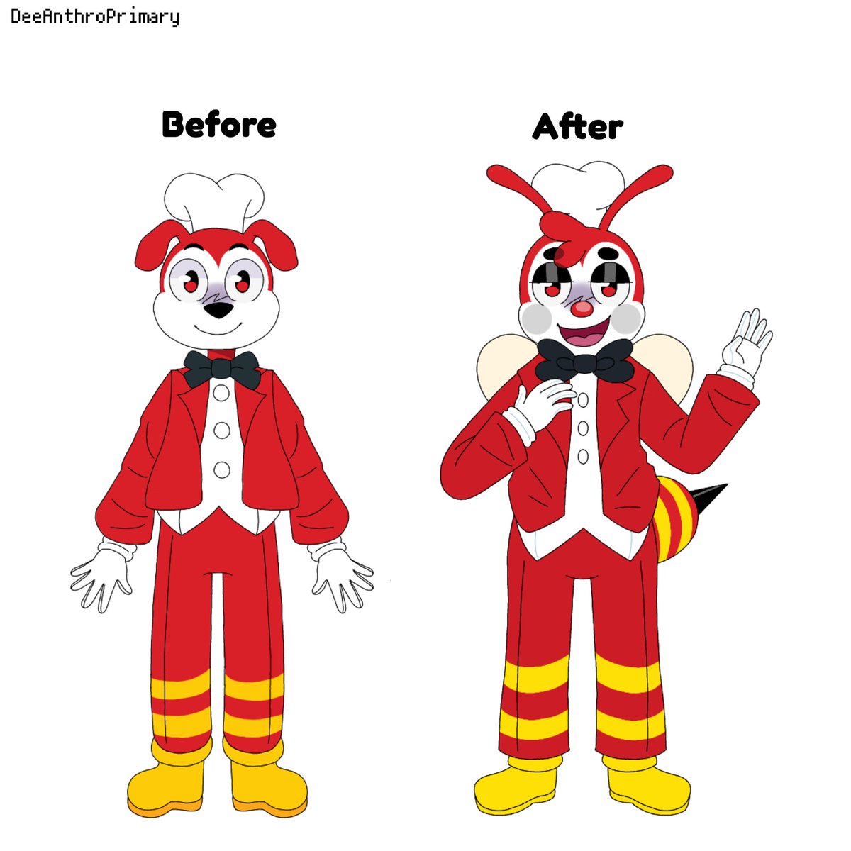 Dee_Objects's tweet image. I'm embarrassed, I remove dog &amp;amp; cat I forgot,
I fix design of Jollibee and Ronald.
My OC FTO Fanart 
#oc #characterdesign #origialcharacters