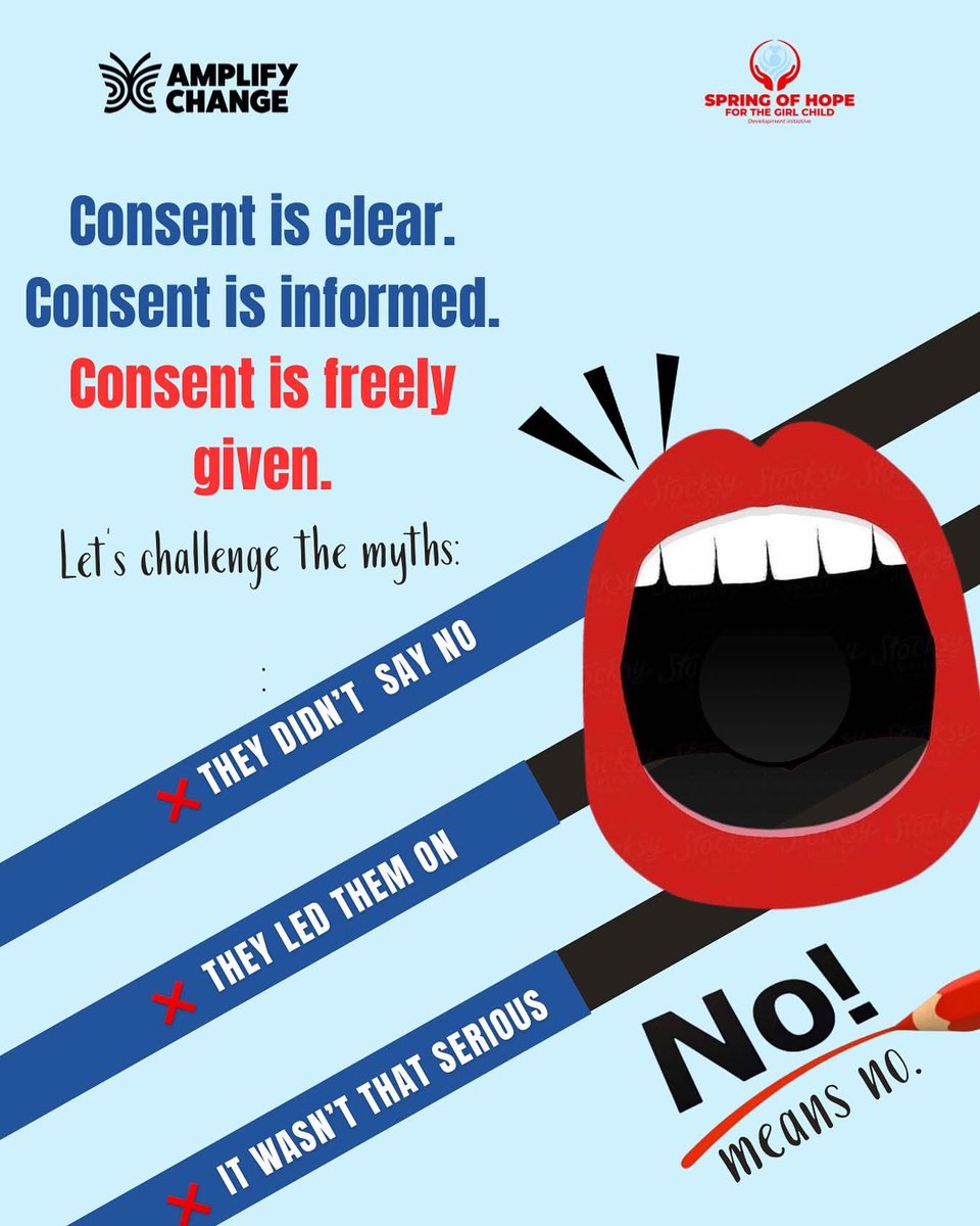 Consent is clear. Consent is informed. Consent is freely given.
Anything less is not consent.
Let’s challenge the myths:
❌ “They didn’t say no”
❌ “They led them on”
❌ “It wasn’t that serious”

We can build safer communities by understanding and respecting boundaries.
#SAAM