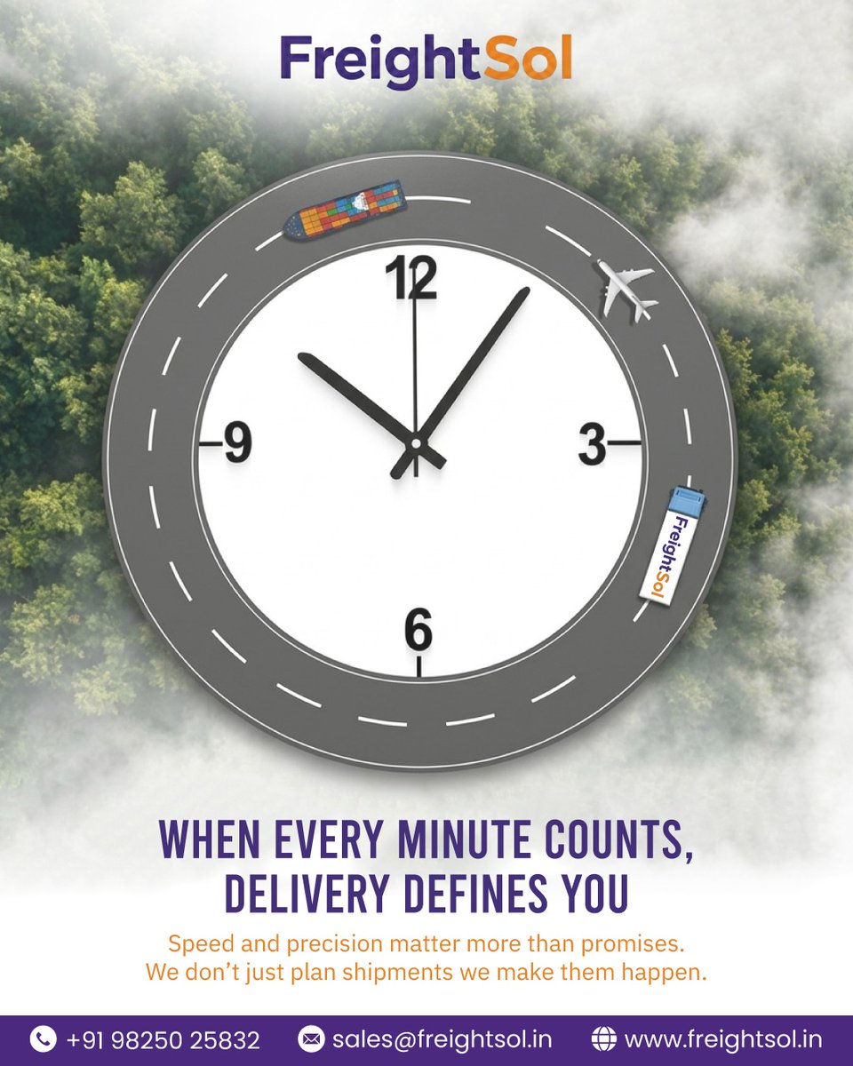 Freightsolin's tweet image. Delays cost money.
Speed builds businesses.

We choose speed, precision &amp;amp; results. 🚀
That’s FreightSol.

🌐 freightsol.in

#Logistics #FreightForwarding #SupplyChain #FastDelivery #FreightSol #TimeMatters