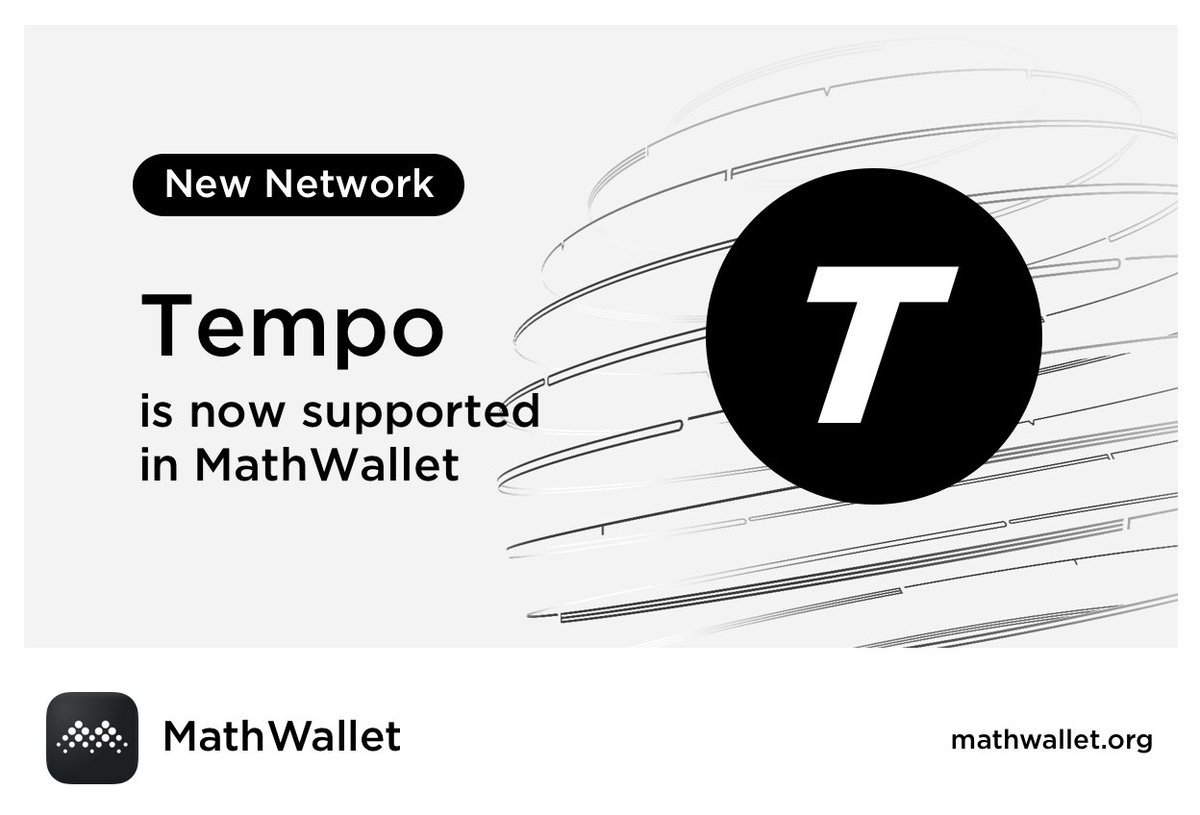 MathWallet_KR's tweet photo. MathWallet이 Tempo @tempo 를 지원합니다!

MathWallet을 열고 다음 작업을 수행할 수 있습니다:

❤️ Tempo로 전환하기
☑️ 지갑 생성 또는 가져오기
📩 전송 및 입금
💪 dApp 이용하기

https://t.co/nJCdHvm6vH

#tempo https://t.co/PJkxTsONxV