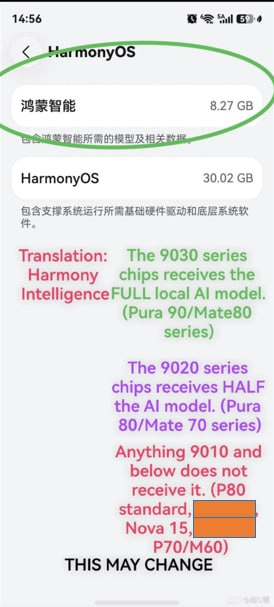LivingInHarmony's tweet photo. Absolutely dead incorrect on Pura X that has Kirin 9020 not 9010 and Mate 70 Air has Kirin 9020A (HALF the AI model), Nova 15 series and its Kirin 9010S falls into this category. Correction*
(HarmonyOS 6.1 on-device large models performance integration.)
https://t.co/2yxCPzcHSH https://t.co/XWEQprJE61
