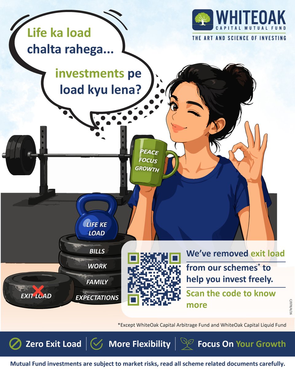 WhiteOakCap's tweet image. Because true wealth shouldn’t come with hidden baggage.
No exit load means no strings attached.
Just pure investing, on your own terms.

#NoExitLoad #SmartInvesting #MutualFunds #Investment #WhiteOakCapital