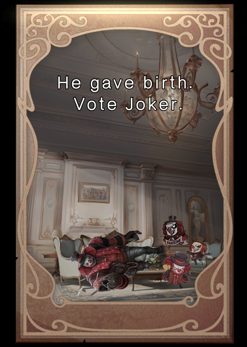CallMeKirata's tweet photo. VOTE JOKER PLEASE🥺🥺🥺

#IdentiyV 
#JokerIDV
#SmileyFaceIDV https://t.co/l7cyvdyXRv