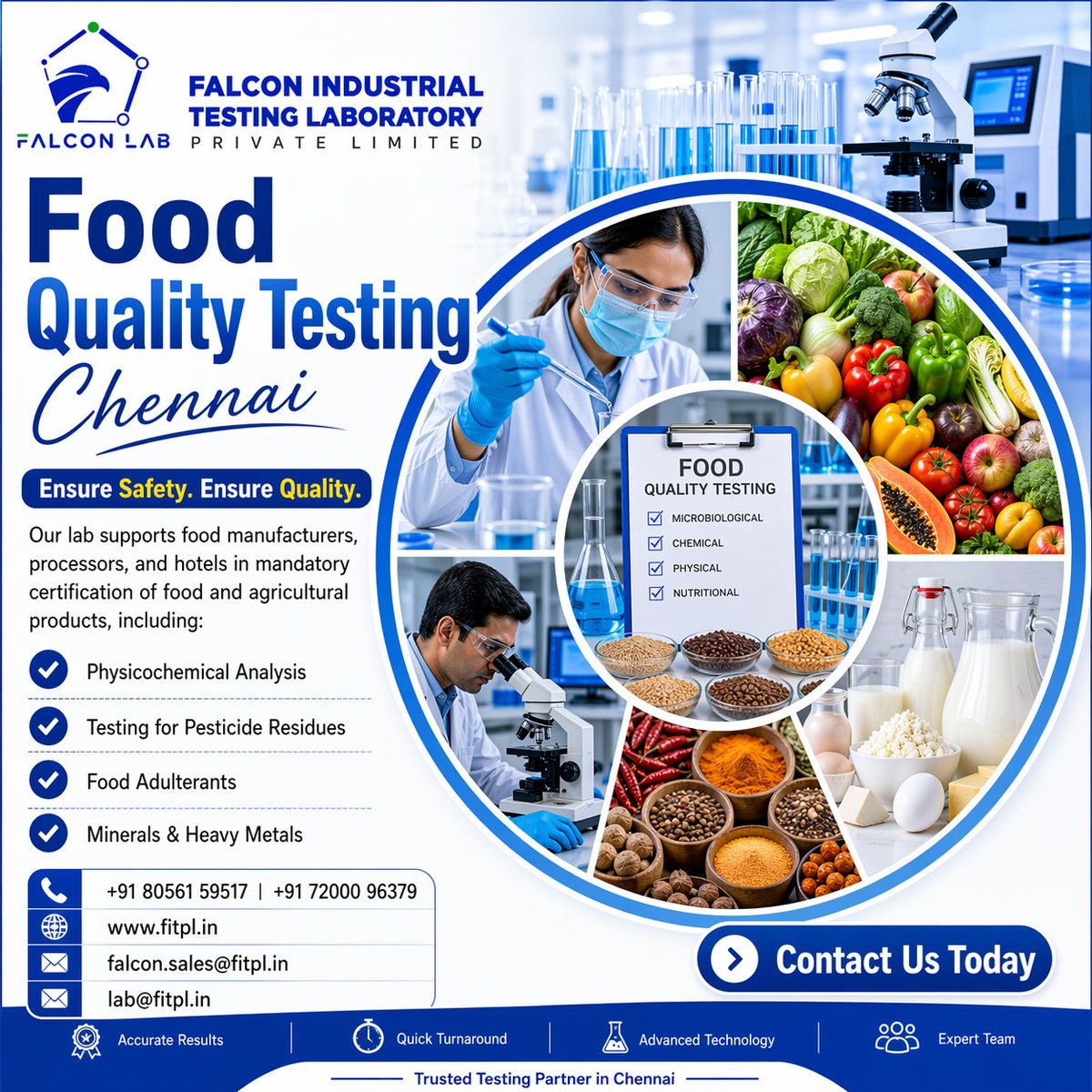 Fitplchennai's tweet image. 🔬 Ensure Safety. Ensure Quality.

Get reliable Food Quality Testing in Chennai with expert analysis &amp;amp; fast results.

✅ Physicochemical
✅ Pesticide Residues
✅ Adulterants
✅ Heavy Metals
📞 +91 80561 59517
🌐 fitpl.in
#FoodSafety #FoodTesting #Chennai